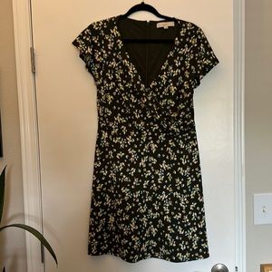 Green floral Loft dress, size 8